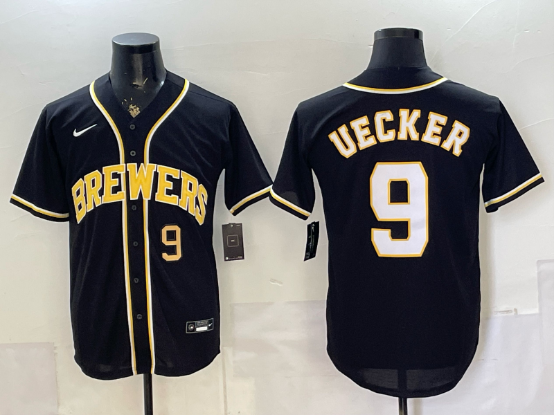 Men 2026 Milwaukee Brewers #9 Uecker black Game Nike MLB Jersey 052806->milwaukee brewers->MLB Jersey